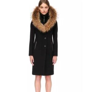 Mackage Black Mila fur good trim wool jacket - Perfect Condition